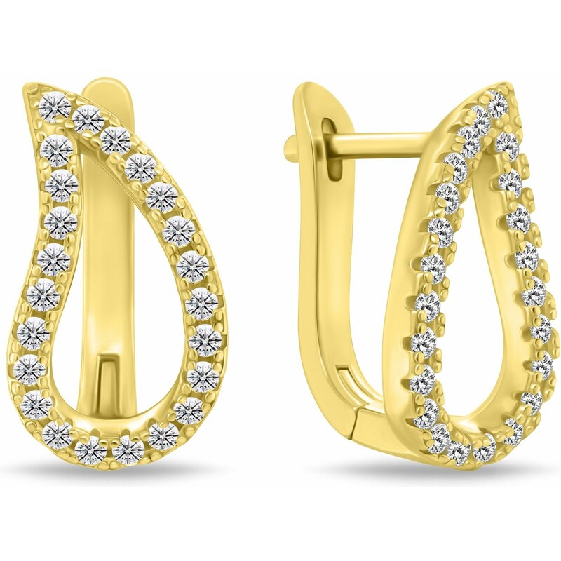 Brilio Silver Pozlátené náušnice Kvapka so zirkónmi EA1096Y 66581415