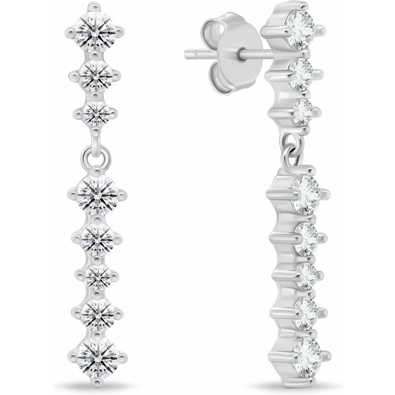 Brilio Silver Strieborné visiace náušnice s čírymi zirkónmi EA1101W 66587779