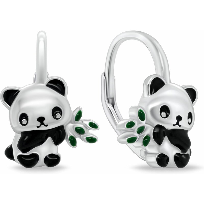 Brilio Silver Strieborné visiace náušnice Panda EA1111W 66590817