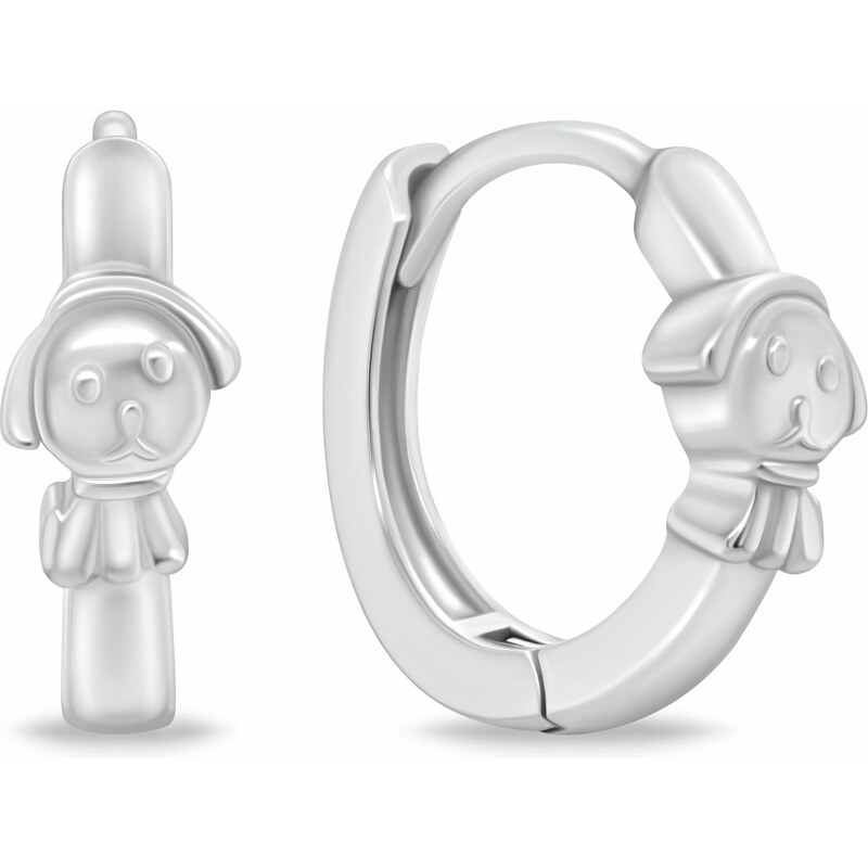 Brilio Silver Strieborné kruhové náušnice Psíkové EA1099W 66589033