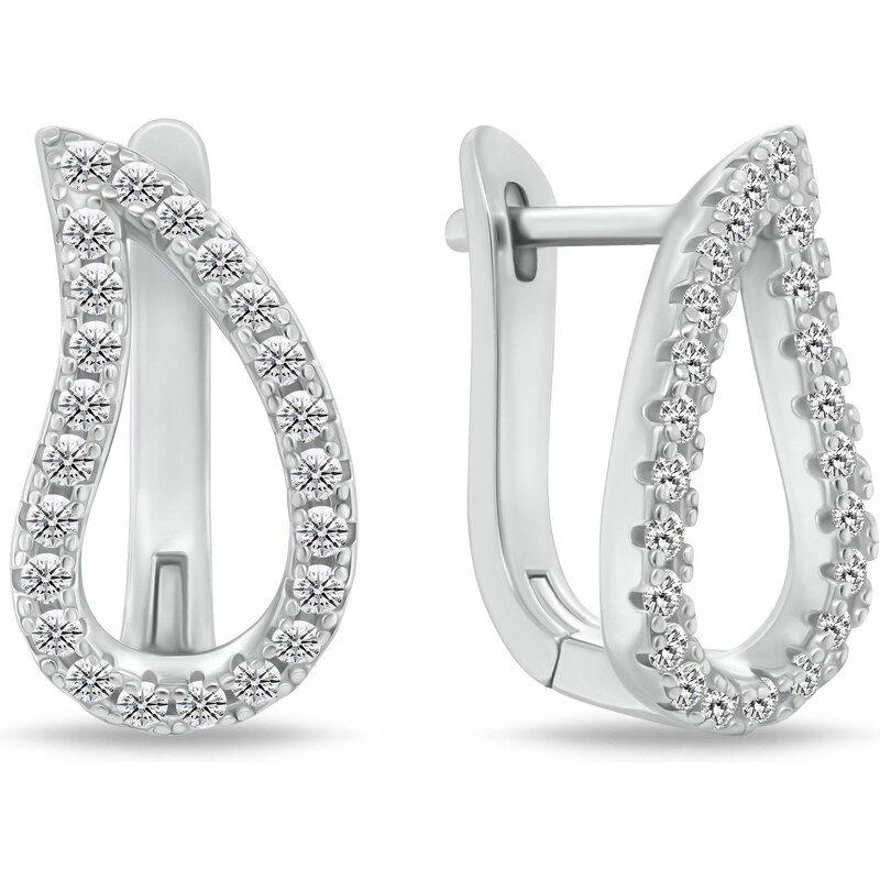 Brilio Silver Strieborné náušnice Kvapka so zirkónmi EA1096W 66584690