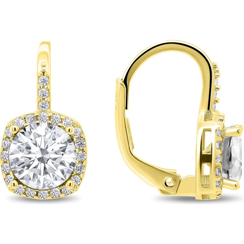 Brilio Silver Očarujúce pozlátené náušnice so zirkónmi EA122Y 66579091