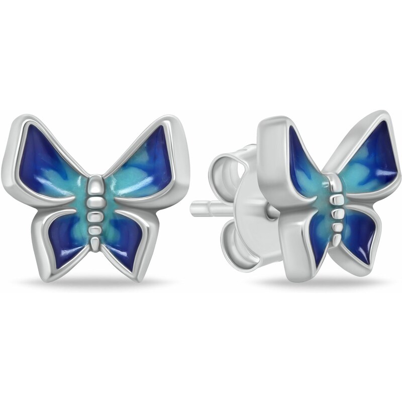 Brilio Silver Očarujúce strieborné náušnice Motýliky EA1104WB 66597104