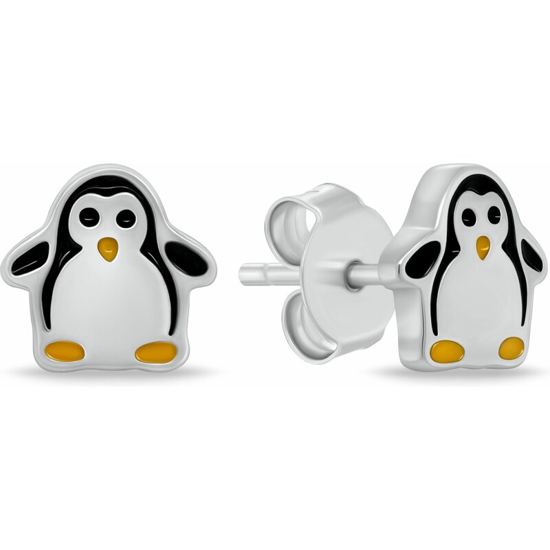 Brilio Silver Roztomilé strieborné náušnice Tučniak EA1110W 66587592