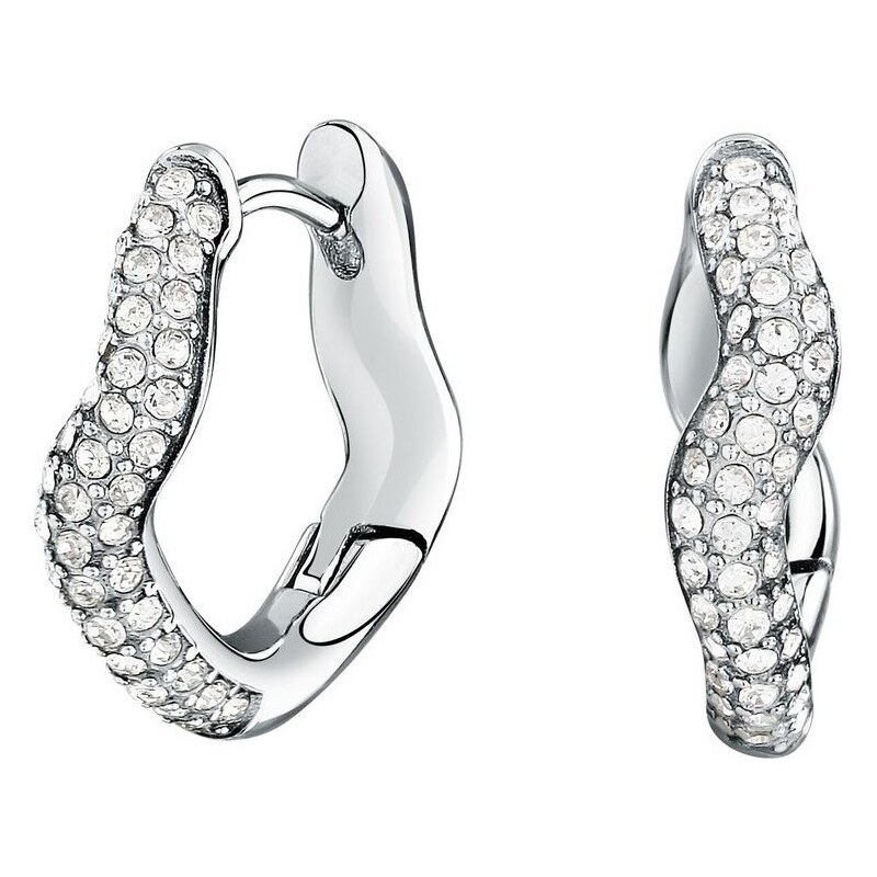 Morellato Vlnité oceľové náušnice s kryštálmi Design SAYP10 67589792