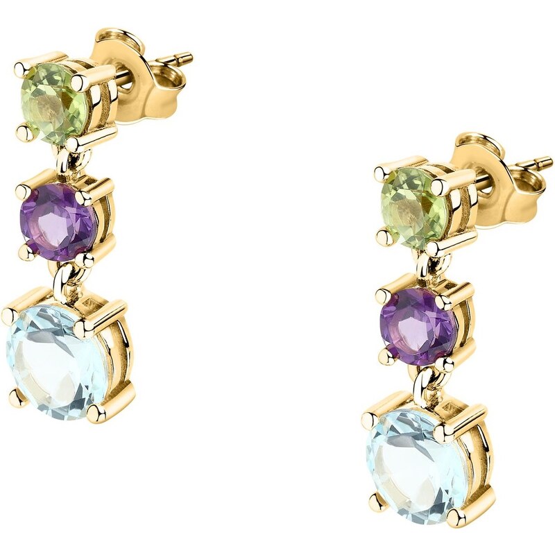 Morellato Luxusné pozlátené náušnice s farebnými zirkónmi Tesori 66580088