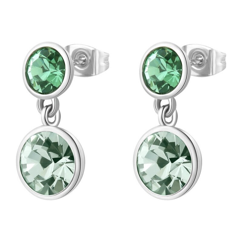 Brosway Slušivé visiace náušnice so zelenými kryštálmi Symphonia 66594241