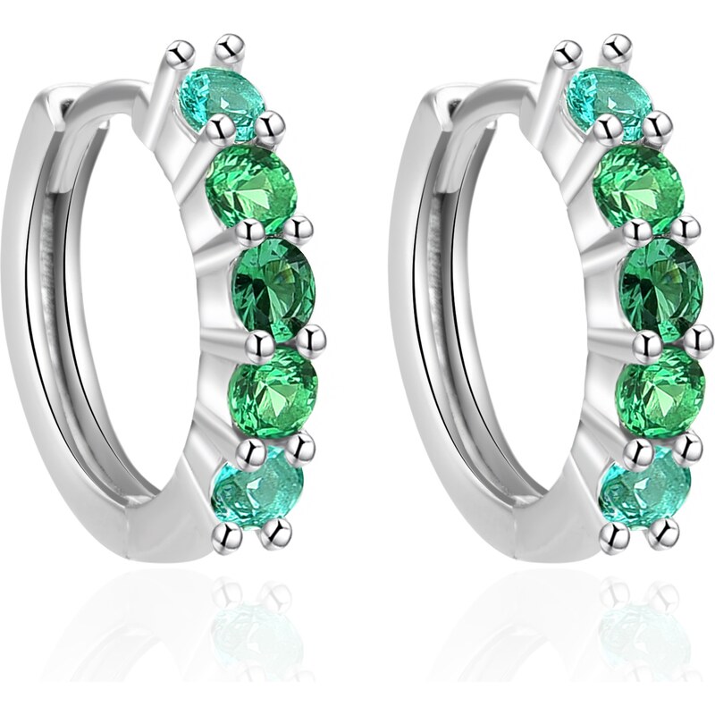 Agato Blyštivé strieborné náušnice kruhy AGT-E131KGR 66590899