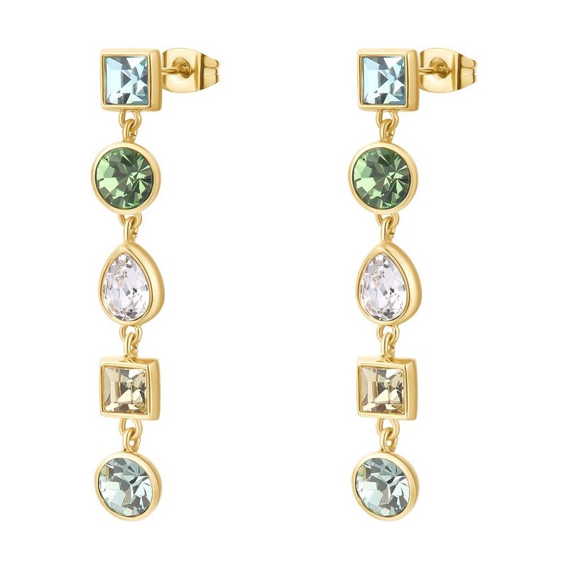 Brosway Dlhé pozlátené náušnice s farebnými kryštálmi Symphonia BYM182 66586911