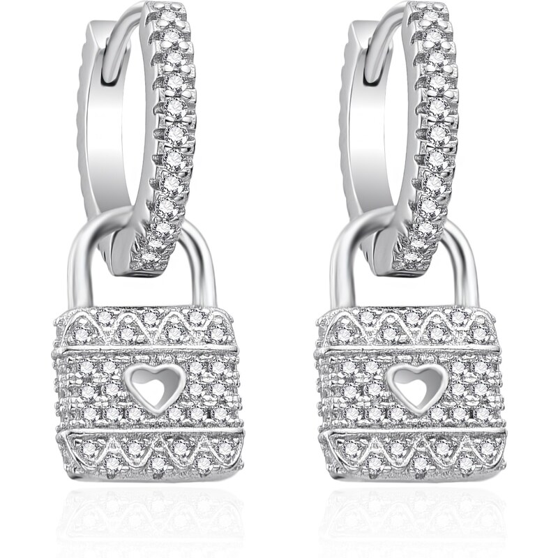 Agato Krásne strieborné náušnice 2v1 Zámky AGT-E139KW 66581771