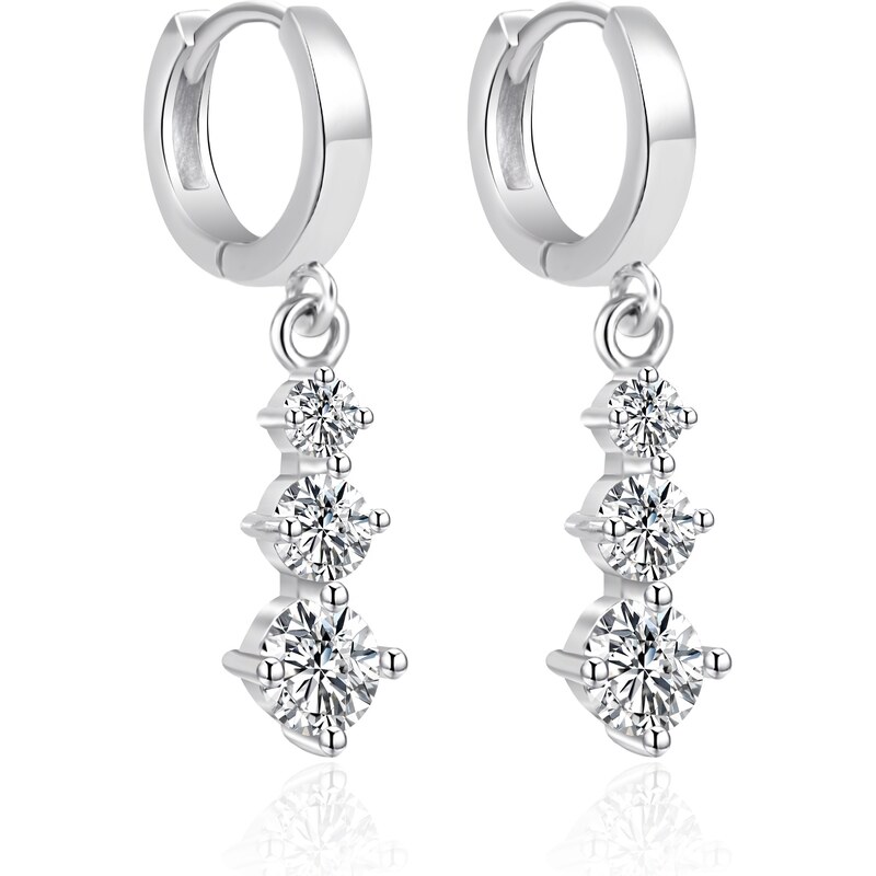 Agato Strieborné kruhové náušnice s čírymi zirkónmi AGT-E069KW 66582501