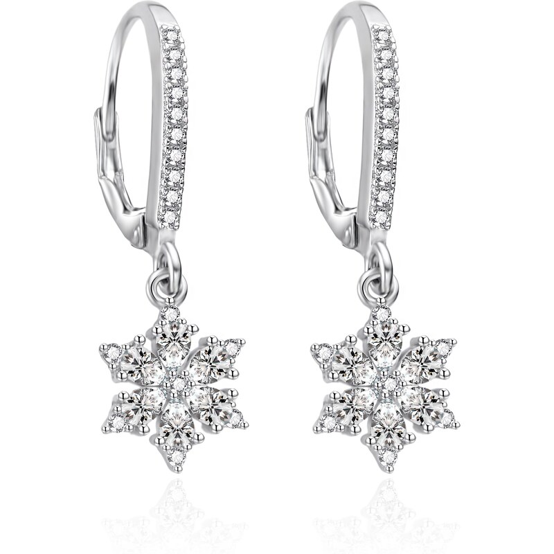 Agato Visiace strieborné náušnice Vločky so zirkónmi AGT-E146LW 66590122