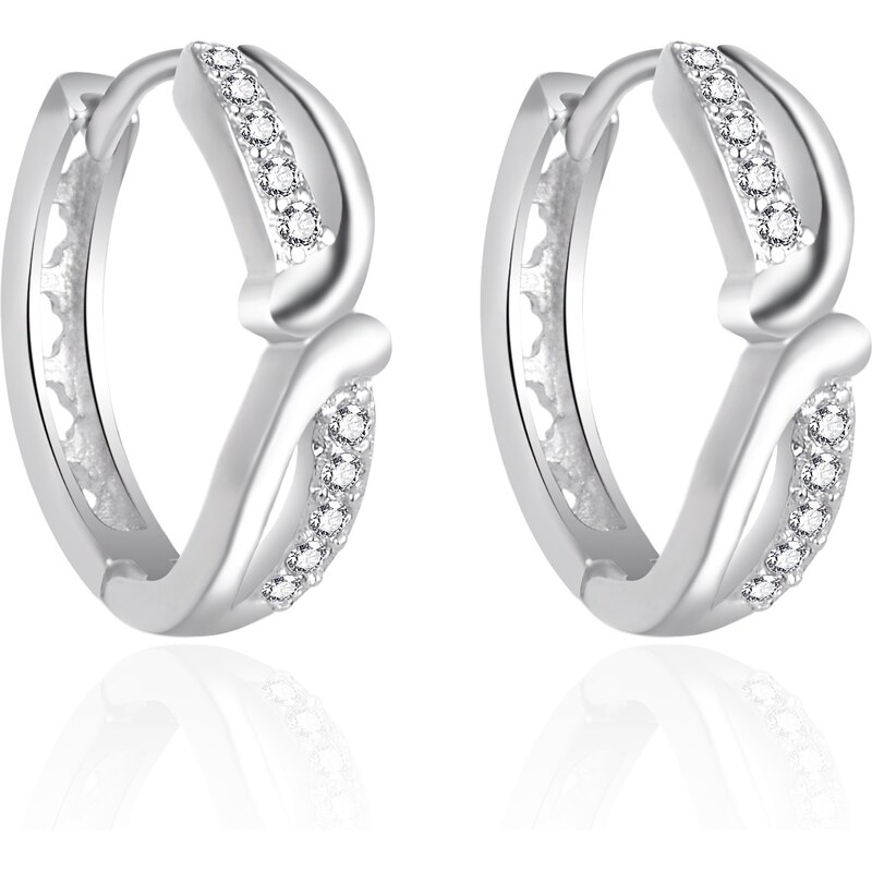 Agato Strieborné kruhové náušnice so zirkónmi AGT-E058KW 67391301
