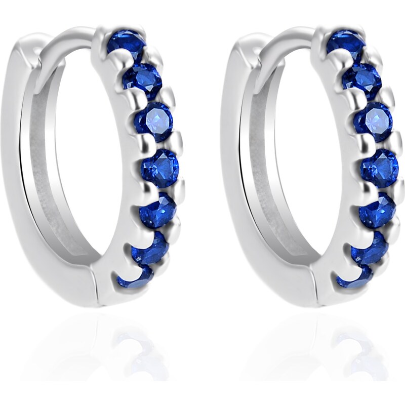 Agato Strieborné kruhové náušnice s modrými zirkónmi AGT-E066KDB 66588866