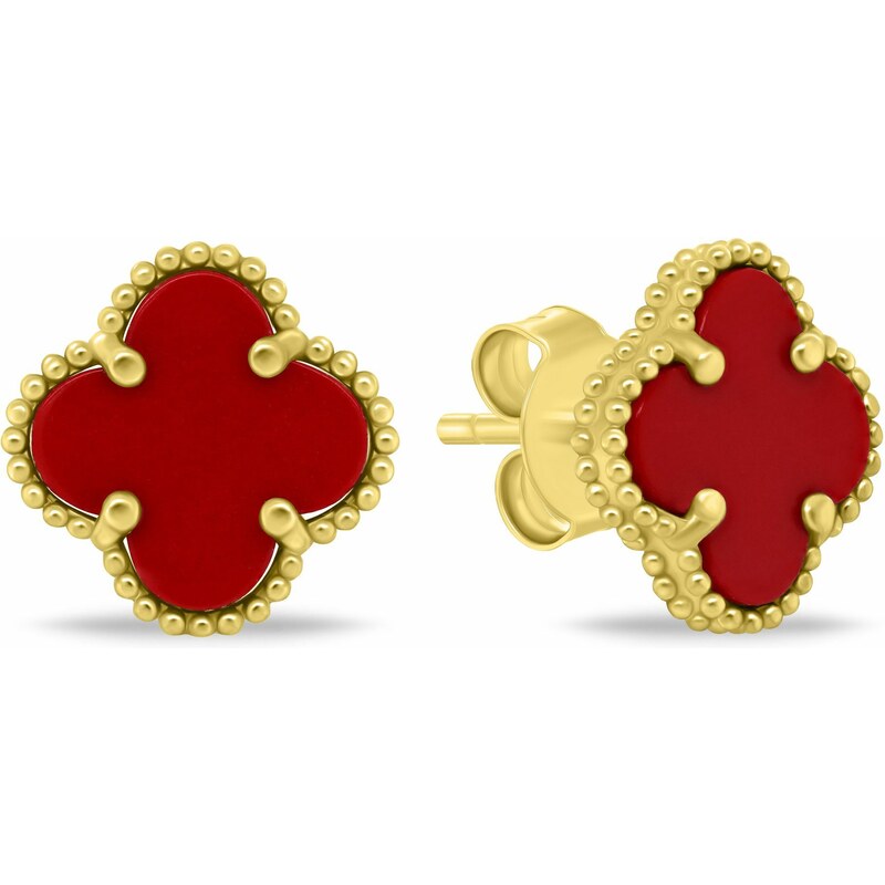 Brilio Silver Krásne pozlátené náušnice Štvorlístok EA1157YR 66593957