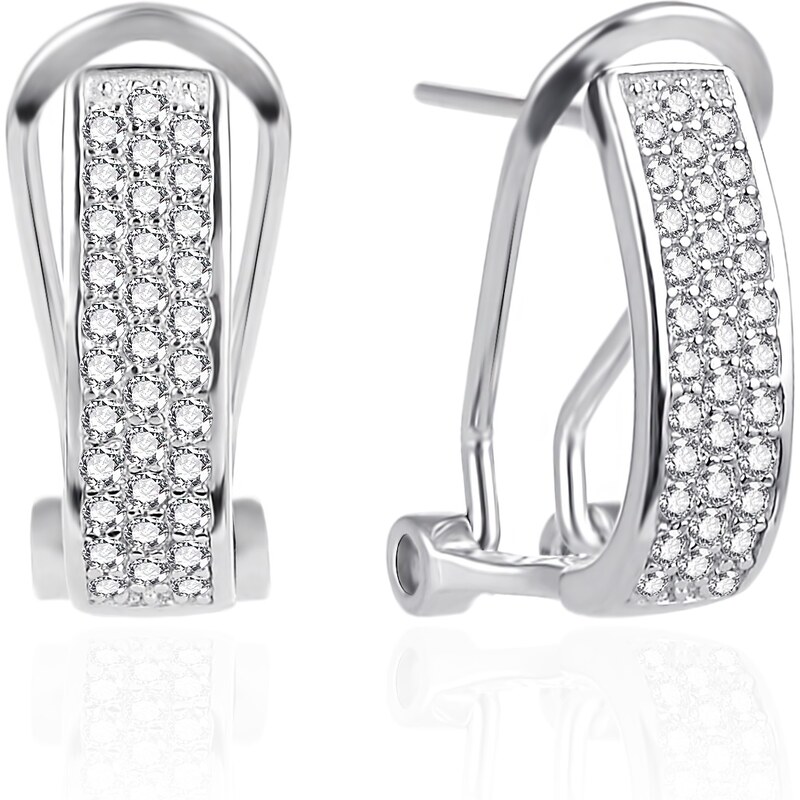 Agato Strieborné visiace náušnice so zirkónmi AGT-E026KKW 66594026