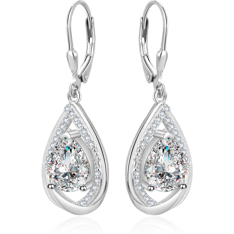 Agato Luxusné strieborné náušnice so zirkónmi AGT-E108LW 66594249