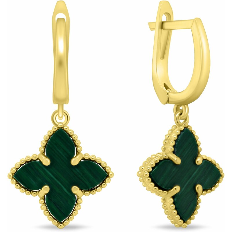 Brilio Silver Pozlátené visiace náušnice s kvetmi EA1158YG 66590631