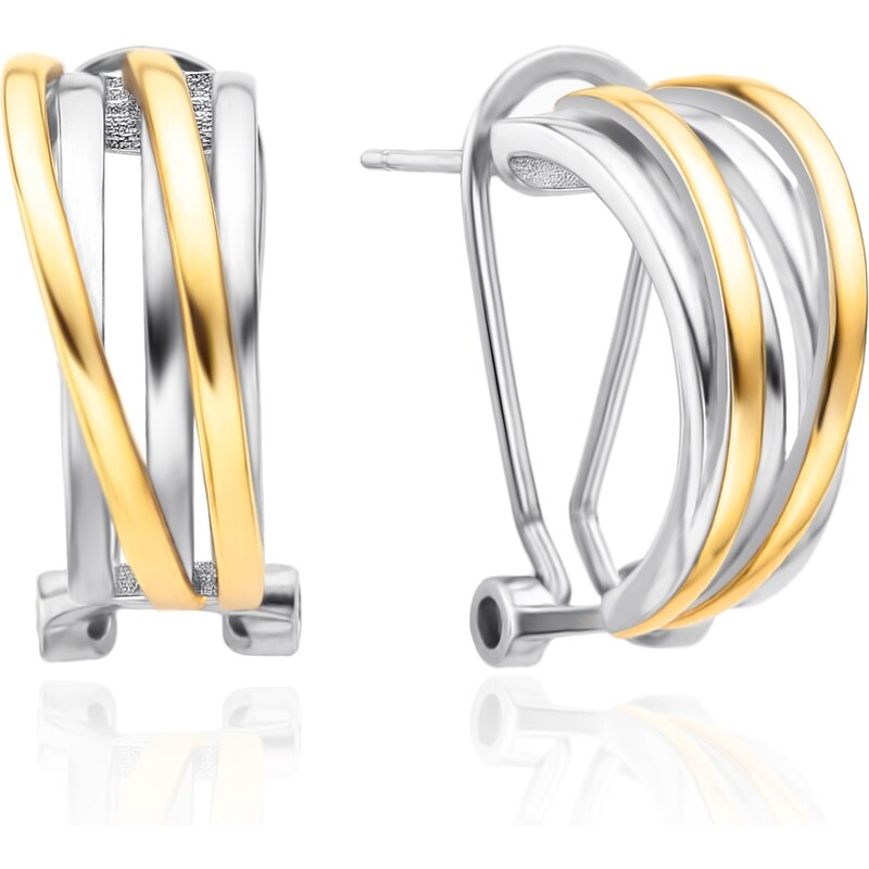 Agato Elegantné bicolor náušnice so zirkónmi AGT-E122KK-2T 66583693