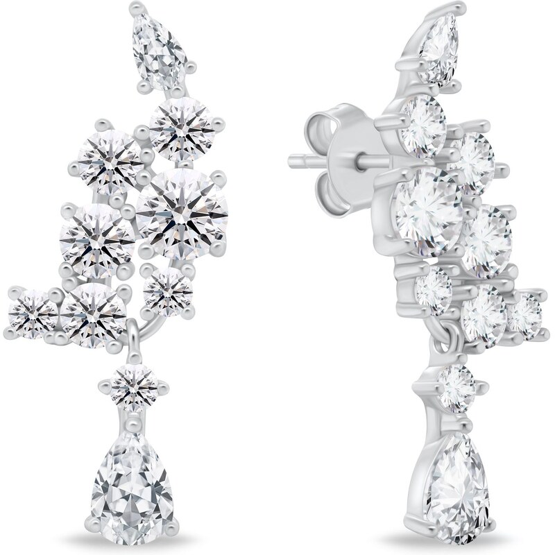 Brilio Silver Očarujúce strieborné náušnice so zirkónmi EA1134W 66584195