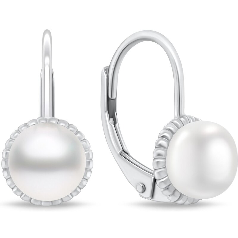 Brilio Silver Strieborné náušnice s riečnymi perlami EA1140W 66592459