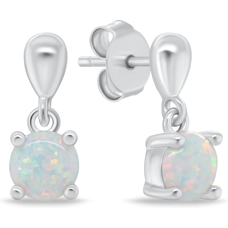 Brilio Silver Strieborné náušnice s bielymi opálmi EA1137W 66585314