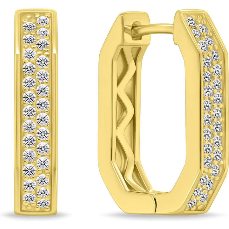 Brilio Silver Pozlátené náušnice s trblietavými zirkónmi EA1138Y 66584640