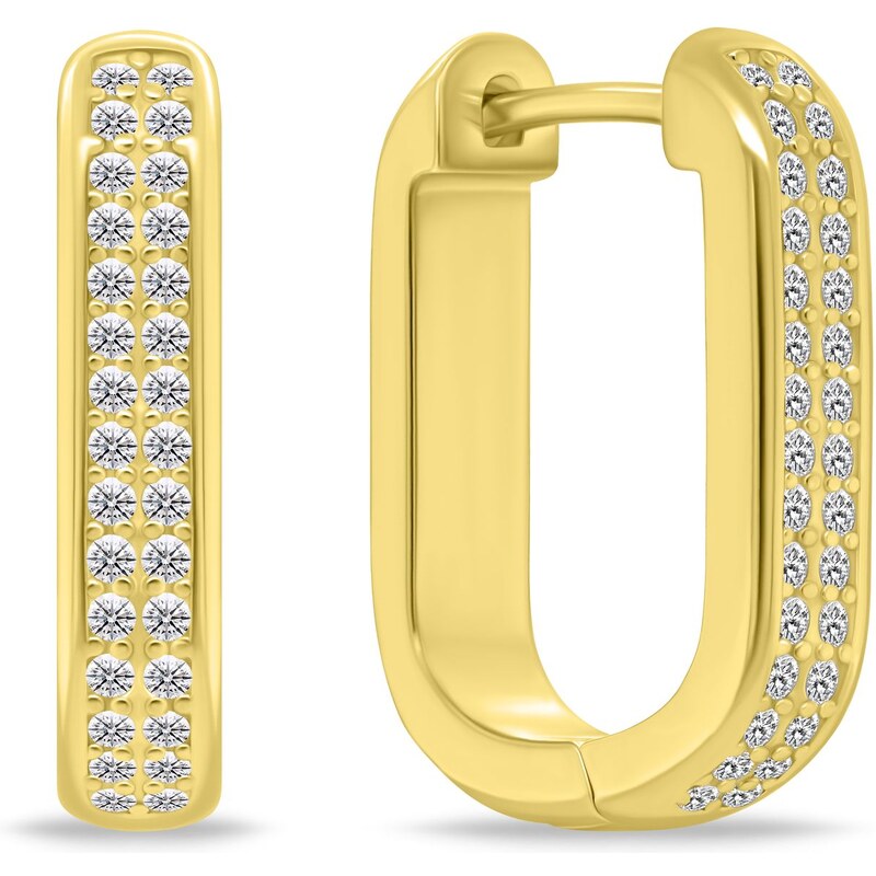 Brilio Silver Oválne pozlátené náušnice so zirkónmi EA1139Y 66594235