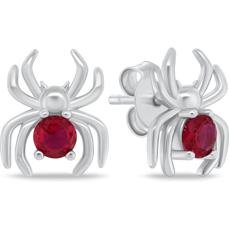 Brilio Silver Strieborné náušnice s červeným zirkónom Pavúk EA1142WR 66592223
