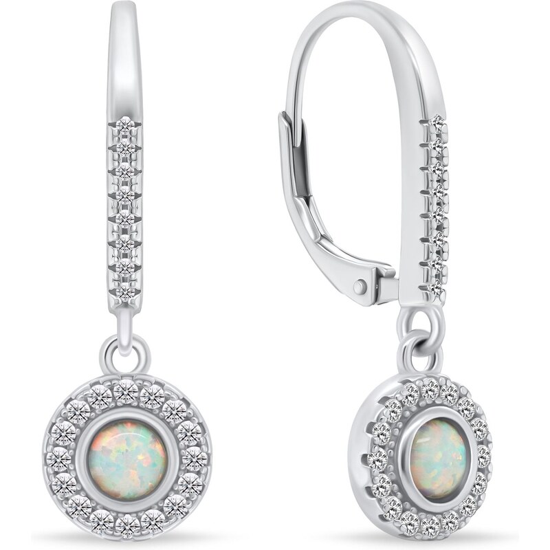 Brilio Silver Slušivé strieborné náušnice s opálmi EA1167W 66581721
