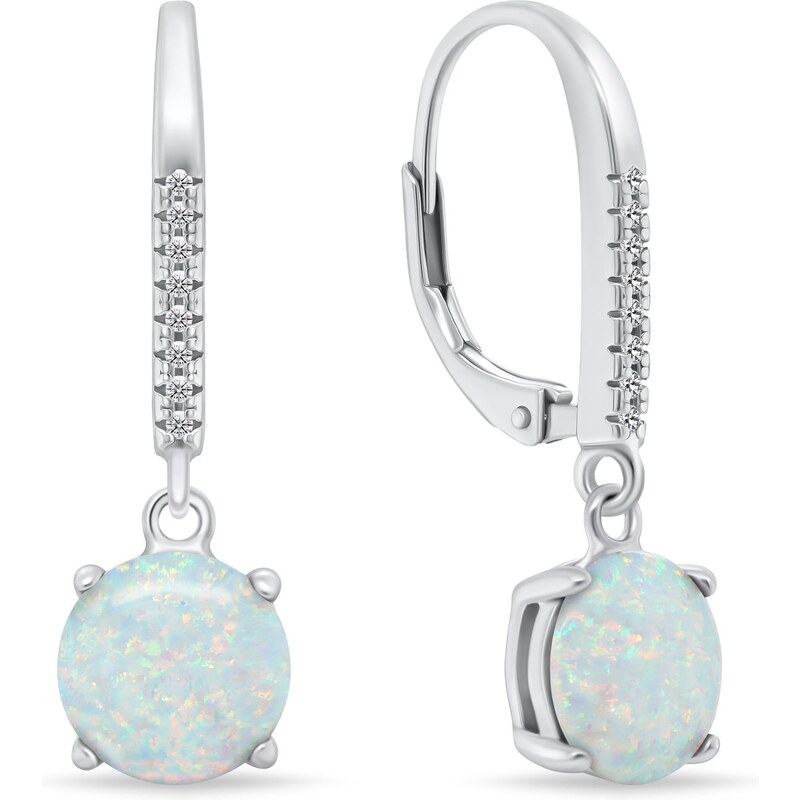 Brilio Silver Krásne strieborné náušnice s opálmi EA1166W 66590377