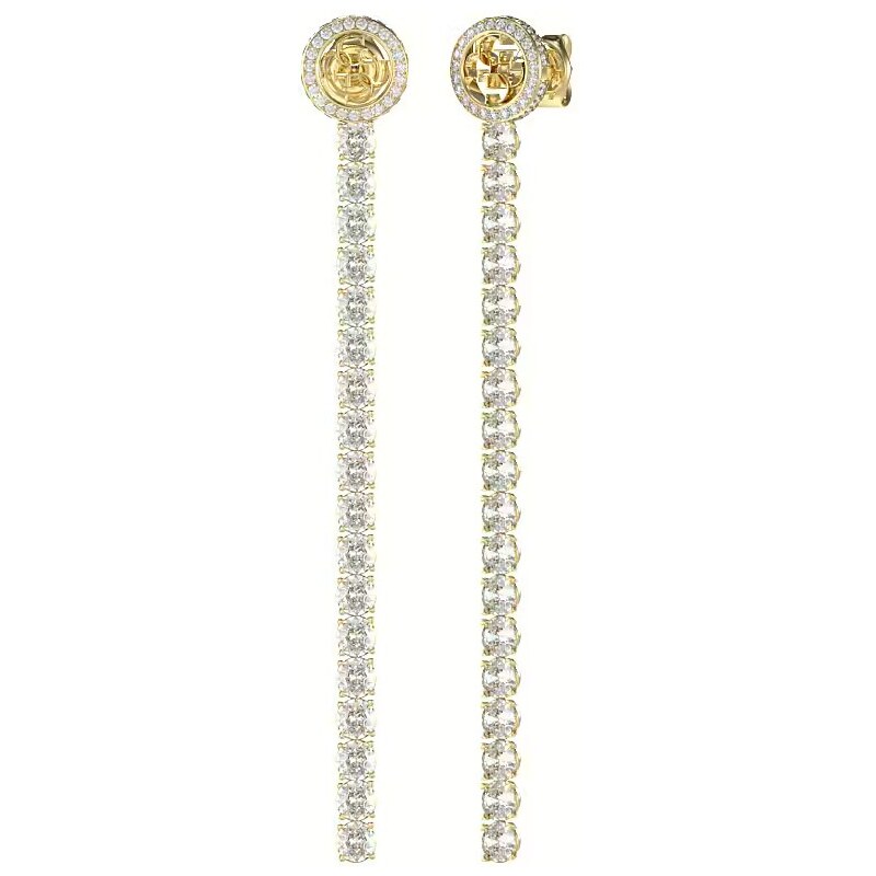 Guess Výrazné pozlátené náušnice s čírymi kryštálmi Paradise 66585655