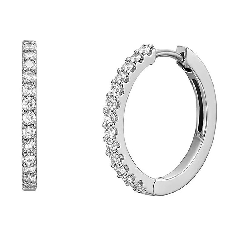 Fossil Pôvabné oceľové kruhy s kryštálmi Ellis JF04802040 66580321