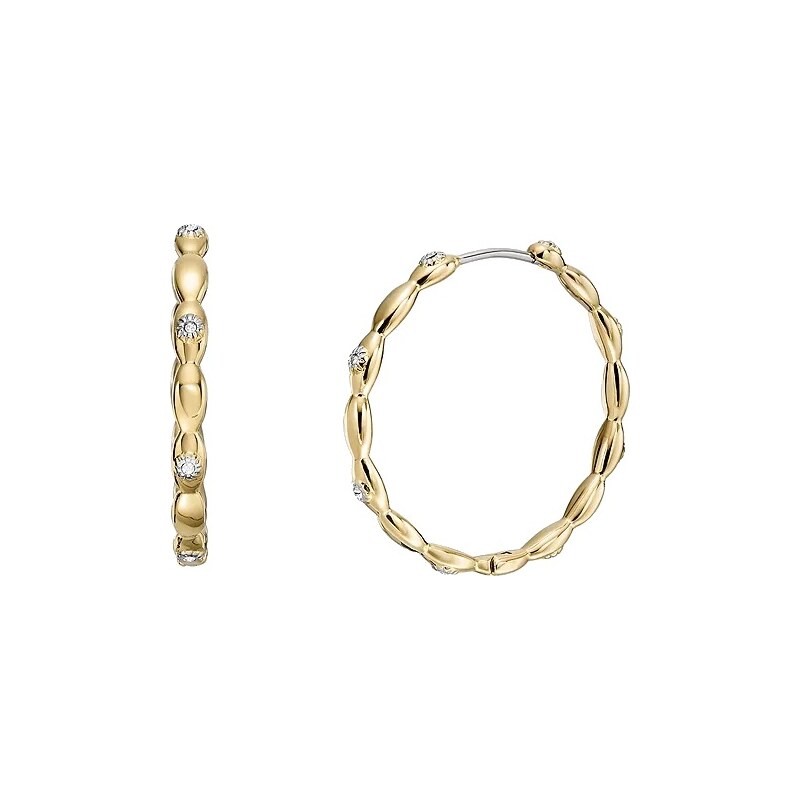 Fossil Módne pozlátené kruhové náušnice Sutton JF04816710 66578782