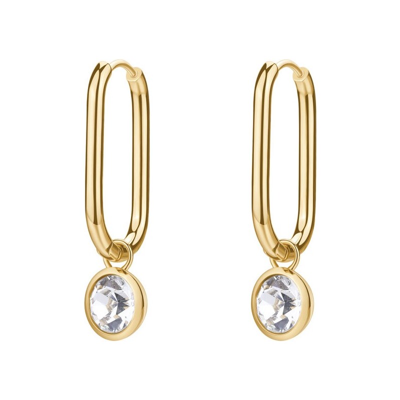 Brosway Oválne pozlátené náušnice 2v1 s kryštálom Symphonia BYM194 66590278