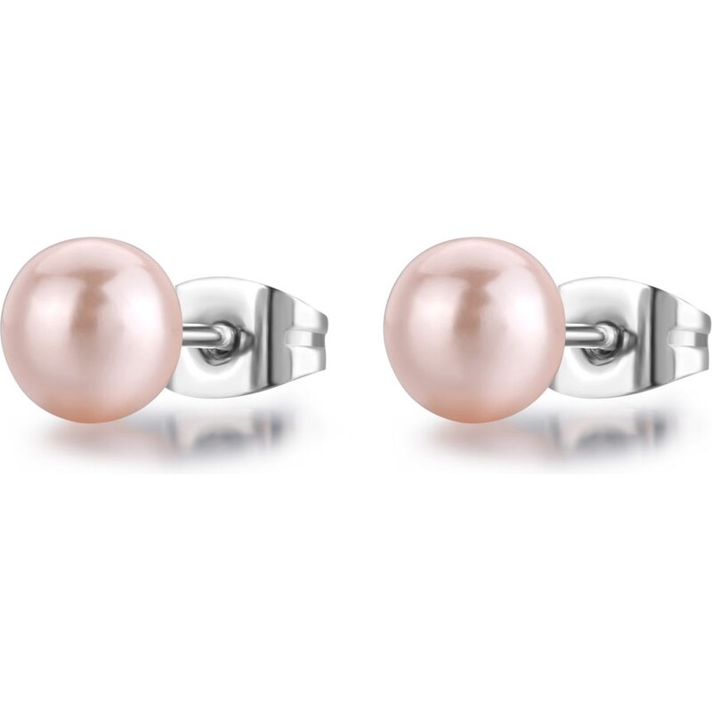SAgapõ Pôvabné oceľové náušnice s ružovou perlou Wisdom SWI28 66592857