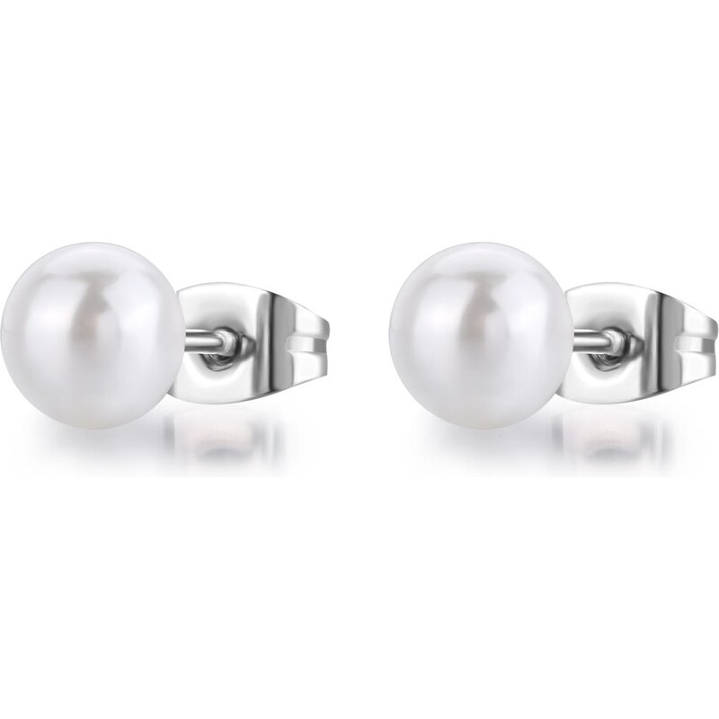 SAgapõ Pôvabné oceľové náušnice s bielou perlou Wisdom SWI27 66581655