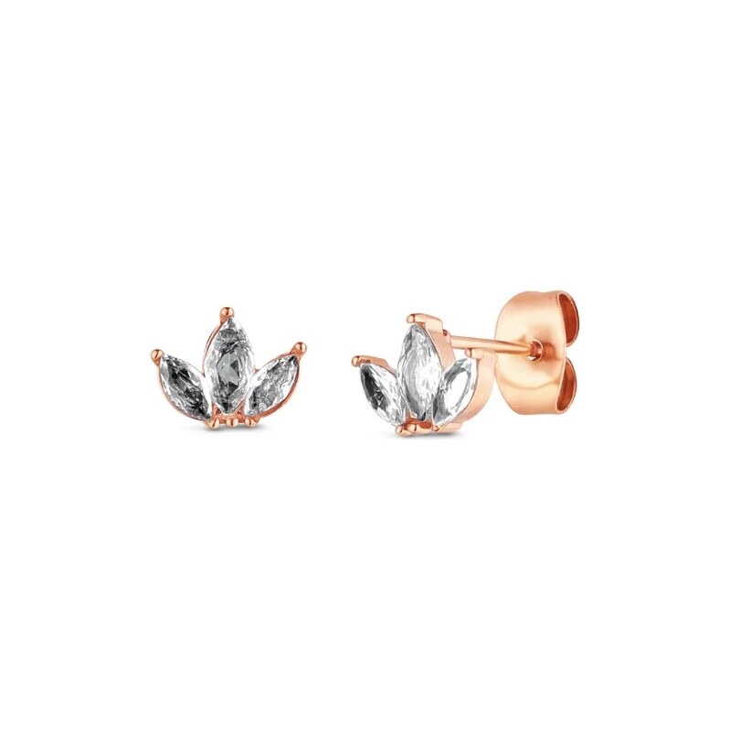 Vuch Krásne pozlátené náušnice so zirkónmi Krystel Rose Gold 66580852