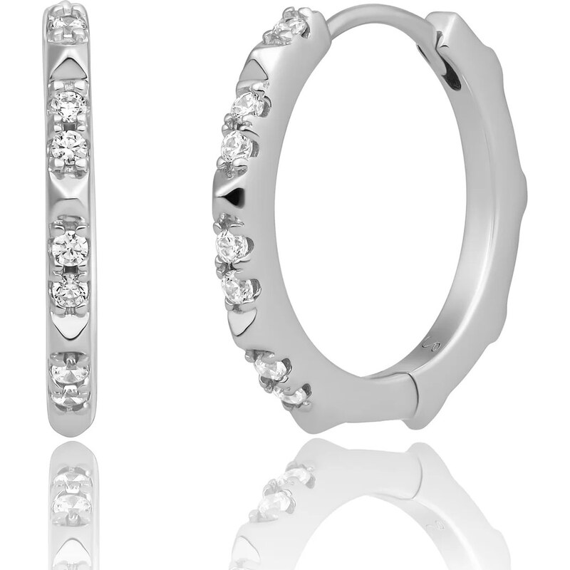 Sparkling Jewels Strieborné náušnice kruhy s kubickými zirkónmi EAS31 66582141