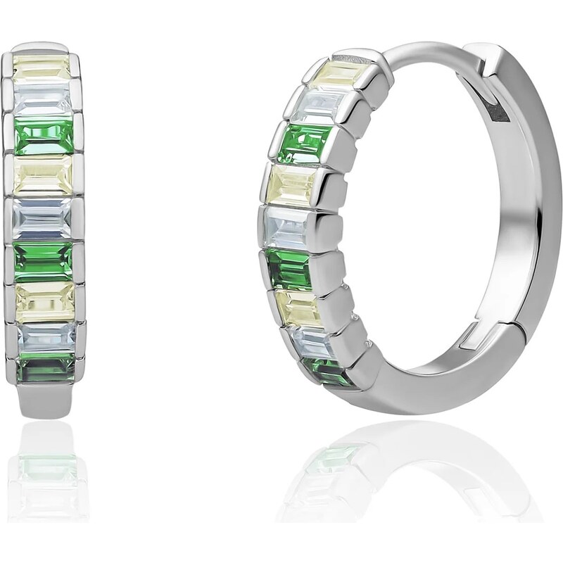 Sparkling Jewels Strieborné náušnice s farebnými kubickými zirkónmi 66584984