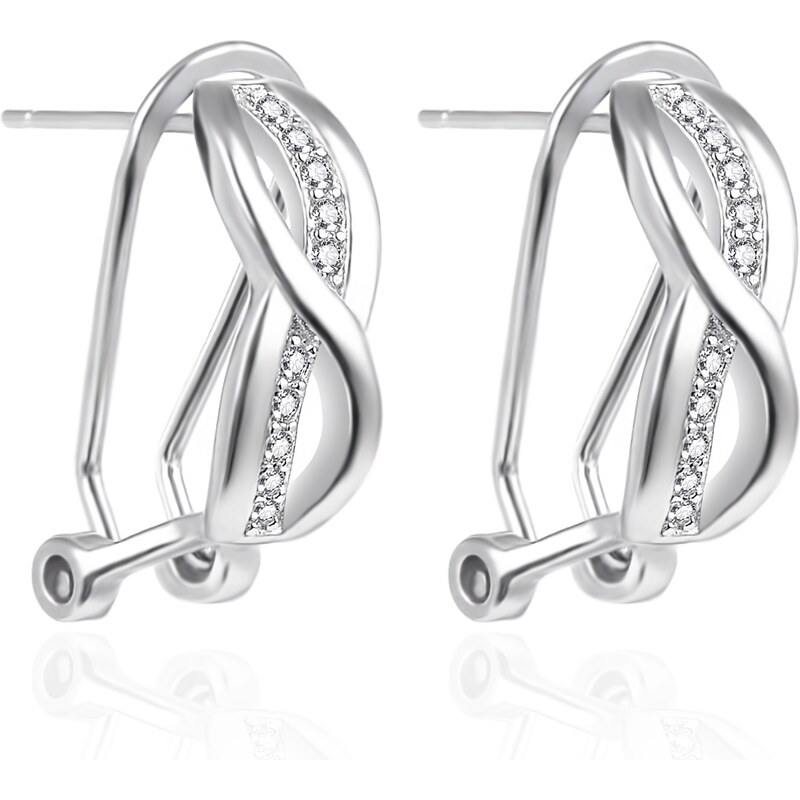 Agato Strieborné visiace náušnice so zirkónmi AGT-E025KKW 66586327
