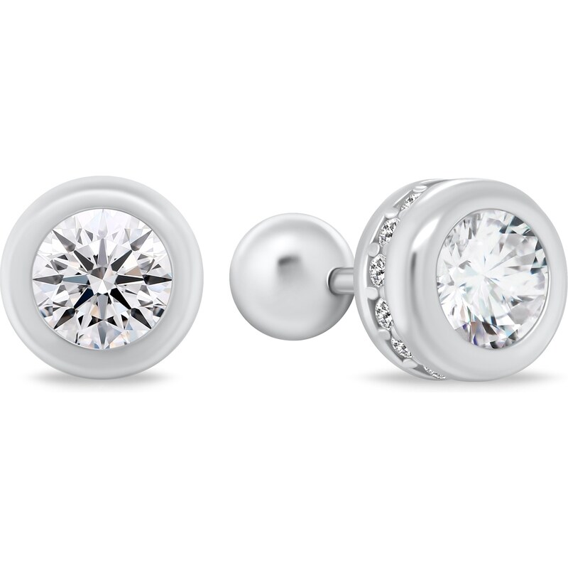 Brilio Silver Strieborné náušnice s čírymi zirkónmi EA17 0,7 cm 66582153