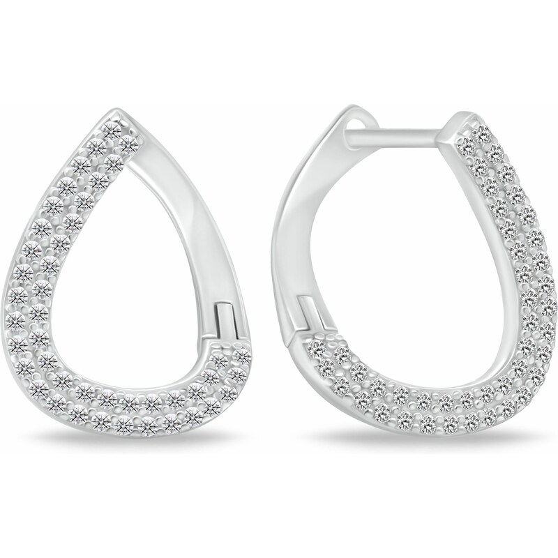 Brilio Silver Elegantné strieborné náušnice so zirkónmi EA1075W 66586237