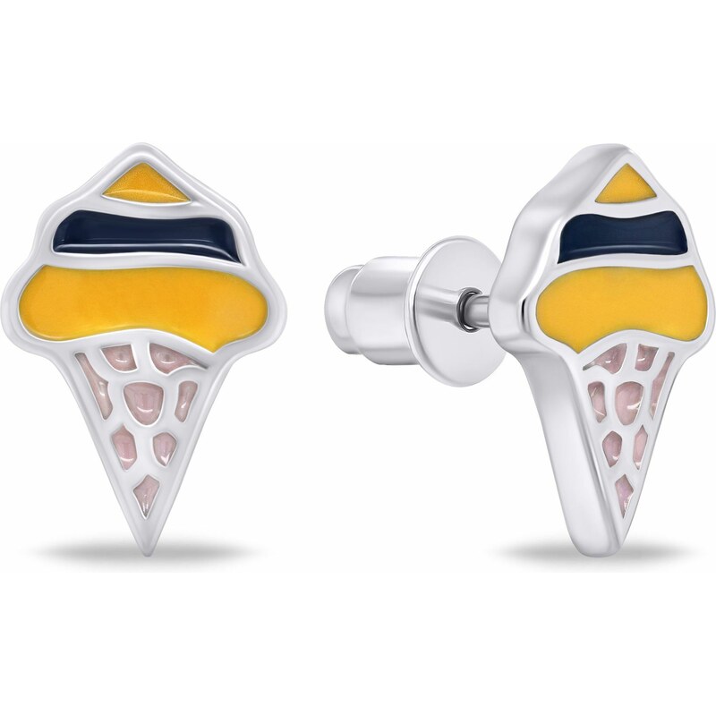 Brilio Silver Hravé strieborné náušnice Zmrzlina EA1084W 66584531