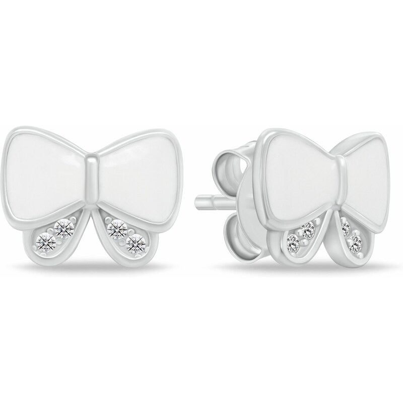 Brilio Silver Strieborné náušnice Mašličky so zirkónmi EA1086W 66593126