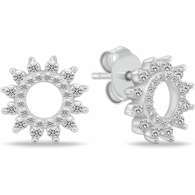 Brilio Silver Strieborné slniečkové náušnice so zirkónmi EA1059W 66583814