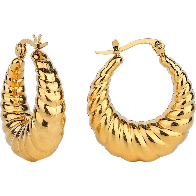 Troli Elegantné pozlátené kruhové náušnice z ocele 66581640