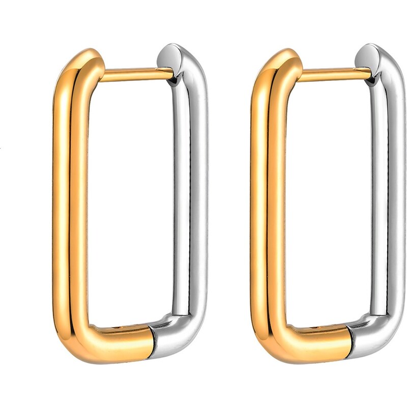 Troli Obdĺžnikové bicolor náušnice z ocele 66819648