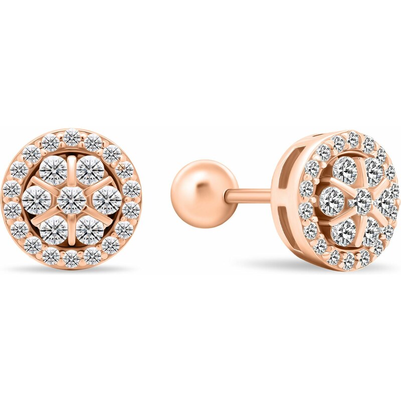 Brilio Silver Blyštivé bronzové náušnice so zirkónmi EA490R 66586282