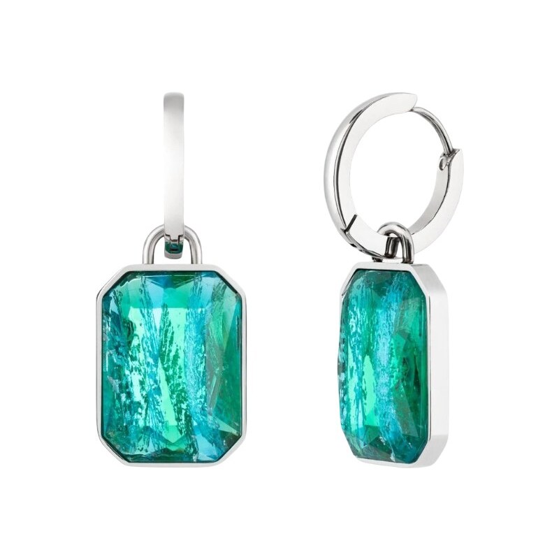 Preciosa Oceľové náušnice kruhy s ručne lisovanými kameňmi z českého 66589211